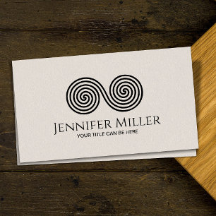 Double Spiral Symbol of Balance - Minimal Black Business Card
