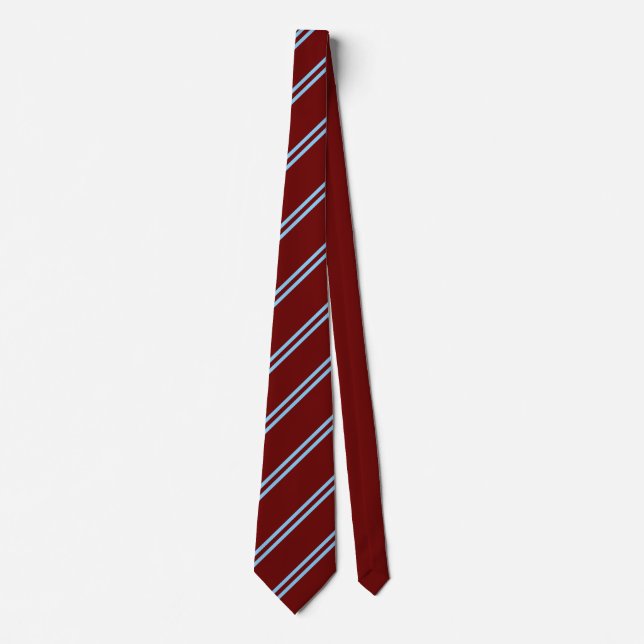 Double Stripe Maroon & Sky Blue - Professional Tie (Front)