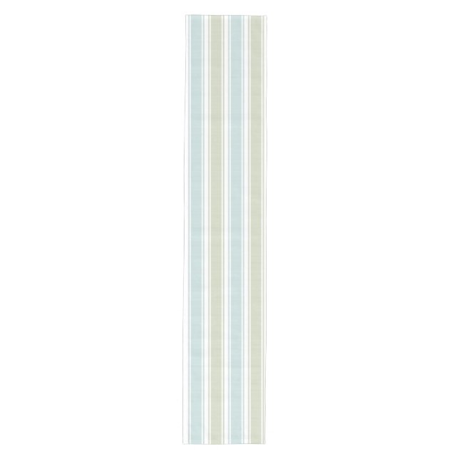 Double Striped Seafoam & Blue Medium Table Runner (Front)