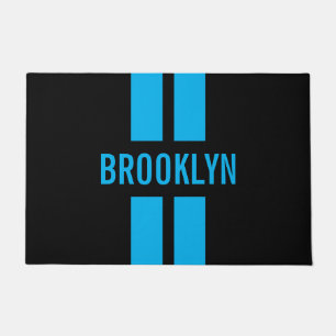 Double Stripes Racing Fan Custom Name Race Classic Doormat