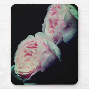 Double Take Pink Roses Flower Mouse Pad
