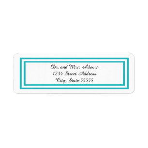 Double Teal Trim - Address Label