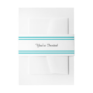 Double Teal Trim - Belly Band Invitation Belly Band