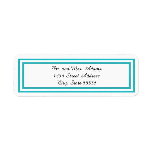 Double Teal Trim - Return Address Label (Front)