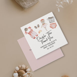 Double Thank You Twin Girls Clothes Favour Tags