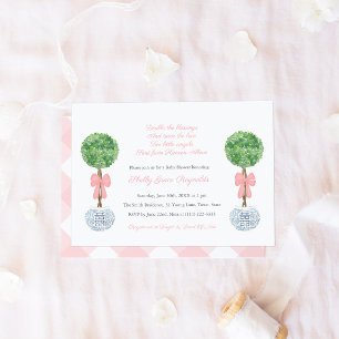 Double The Blessings Twin Girls Classy Baby Shower Invitation