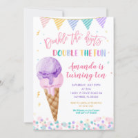 Double the digits Double Fun Birthday Ice Cream
