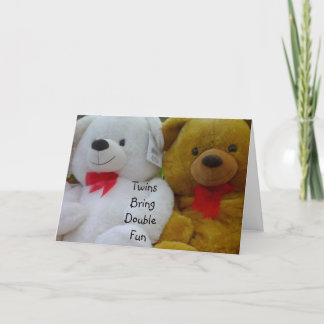 DOUBLE THE FUN FOR EVERYONE-TWIN BIRTH CARD