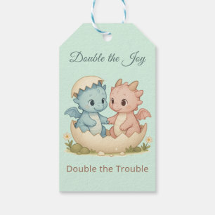 Double the Joy Twin Baby Dragon Gift Tags