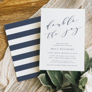 Double the Joy   Twins Baby Shower Invitation