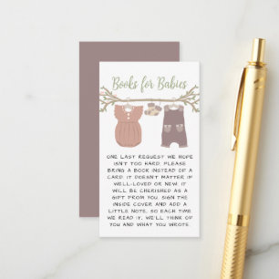 Double The Joy Watercolor Clothes Twin Baby Shower Enclosure Card