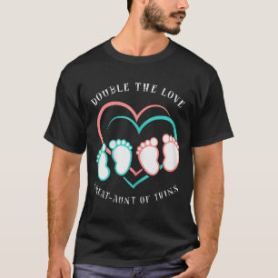 Double The Love New Great-aunt Of Twins T-Shirt