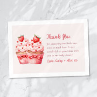 Double the Love Pink Cupcake Twin Baby Shower