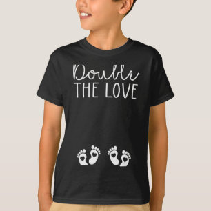 Double The Love Valentines Day Twin Pregnancy Anno T-Shirt