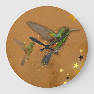 Double the lovely Humming Birds Large Clock