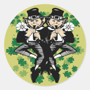 Double The Luck Leprechaun Classic Round Sticker