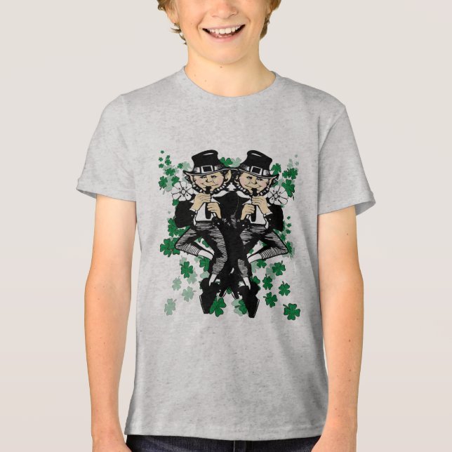Double The Luck Leprechaun Tri-Blend Shirt (Front)