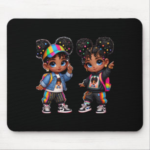 Double The S Bold Black Twins Art Sticker Mouse Pad