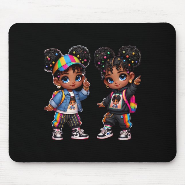 Double The S Bold Black Twins Art Sticker  Mouse Pad (Front)