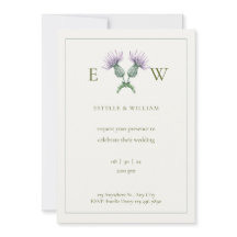Double Thistle Wedding Invitation