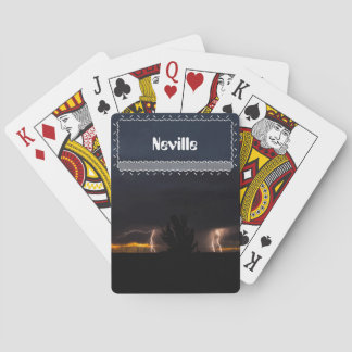 Double thunder lightning bolts playing cards