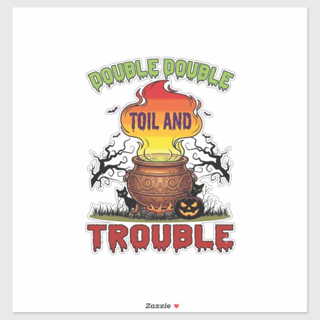 Double Toil Trouble Cauldron Halloween Black Cat P (Sheet)