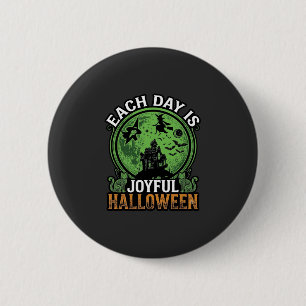 Double Toil Trouble Witch Pumpkin Halloween Cobweb 6 Cm Round Badge