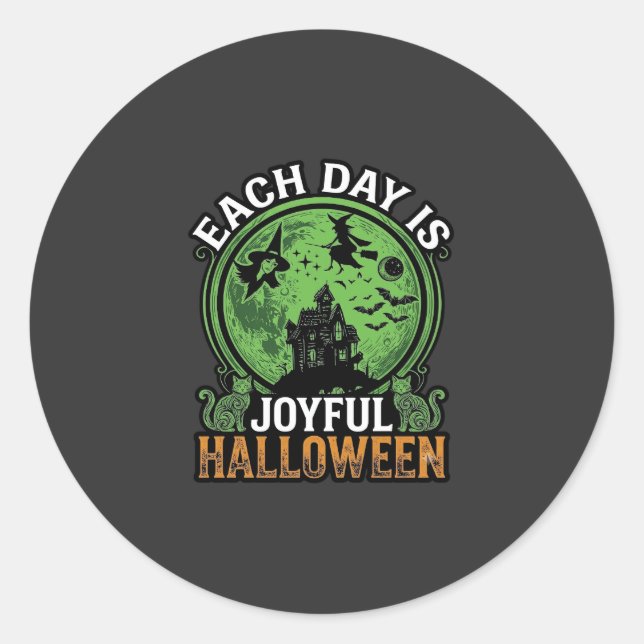 Double Toil Trouble Witch Pumpkin Halloween Cobweb Classic Round Sticker (Front)