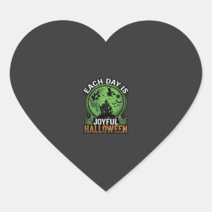 Double Toil Trouble Witch Pumpkin Halloween Cobweb Heart Sticker