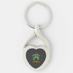 Double Toil Trouble Witch Pumpkin Halloween Cobweb Key Ring