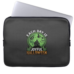 Double Toil Trouble Witch Pumpkin Halloween Cobweb Laptop Sleeve