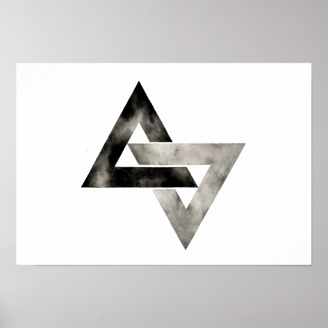 Double Triangles . Modern . Minimal . Geometric Poster (Front)
