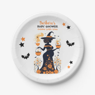 Double Trouble Brew - A Twin Halloween Baby Shower Paper Plate