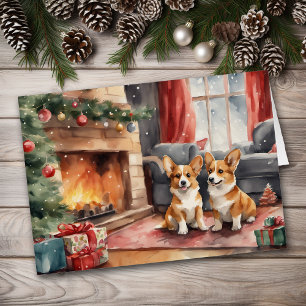 Double Trouble Corgi Dog Christmas