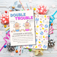 Double Trouble Twin Boy & Girl Baby Shower