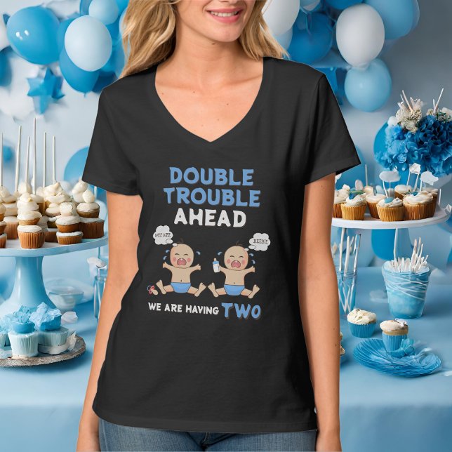 Double Trouble Twin Boys Mum To Be T-Shirt (Creator Uploaded)