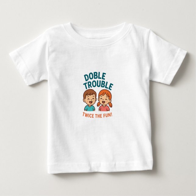 Double Trouble Twins T-Shirt – Cute Funny Gift for (Front)