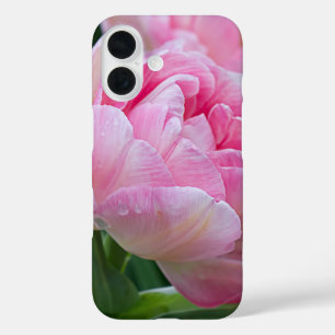 Double Tulips Flower with Dew Drops iPhone 16 Case