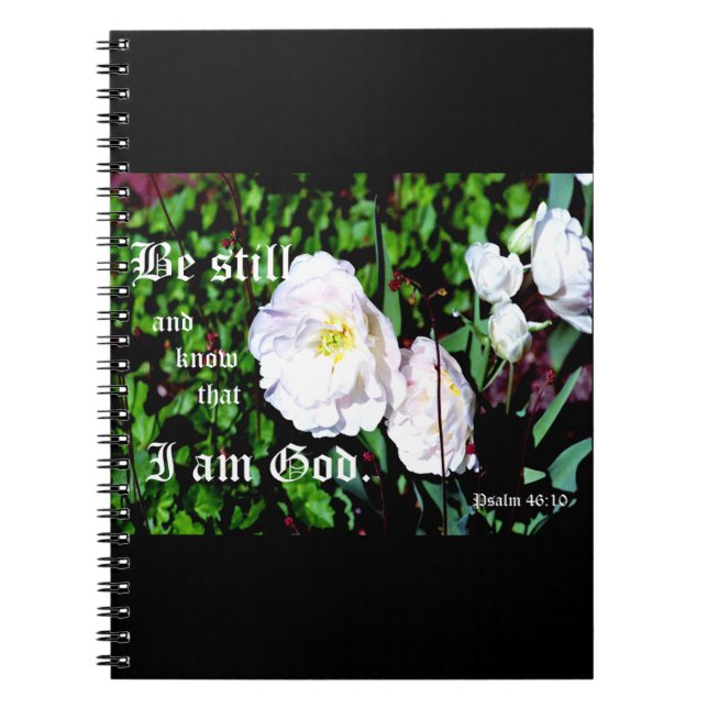 Double Tulips Psalm 46:10 Notebook (Front)