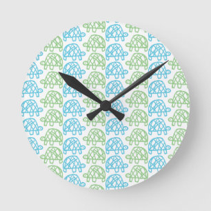 Double turtles round clock