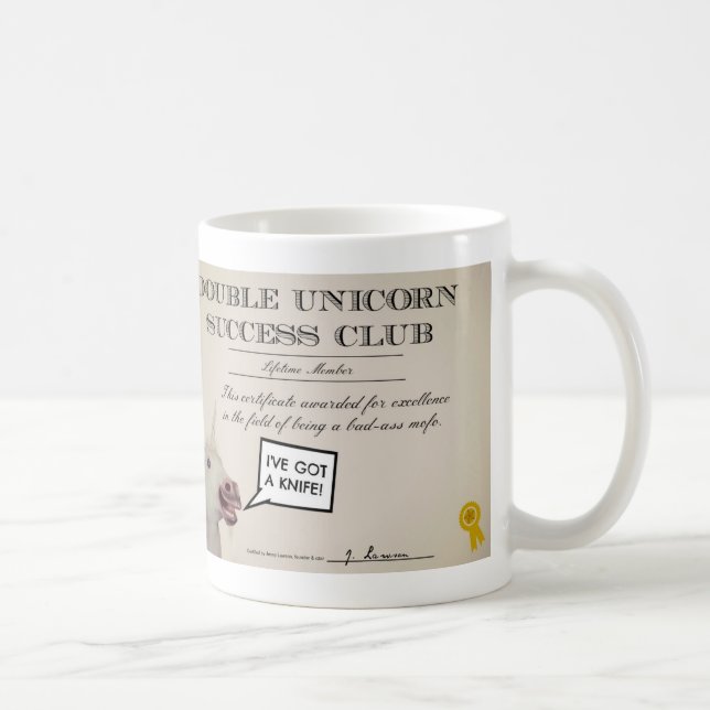 Double Unicorn Success Club Mug.  Drink awesome. Coffee Mug (Right)