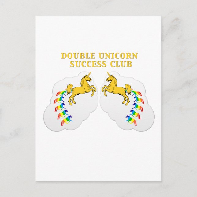Double Unicorn Success Club Postcard (Front)
