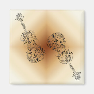 Double Violin Scrawl Magnet