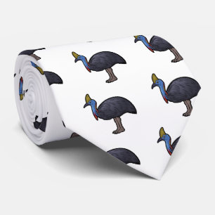 Double Wattled Cassowary Tie
