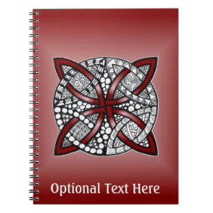 Double Wedding Ring Pattern Red Spiral Notebook