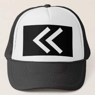Double White Chevrons Trucker Hat