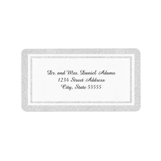 Double White Glitter Trim - Address Label (Front)