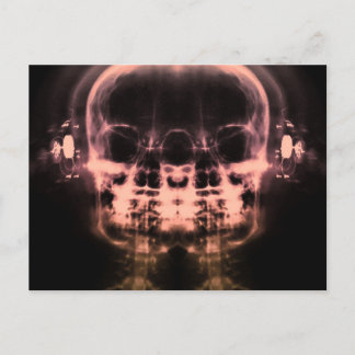 Double X-Ray Skulls with Headphones - Orange  Postcard