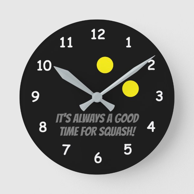 Double yellow dot squash ball sports wall clock (Front)