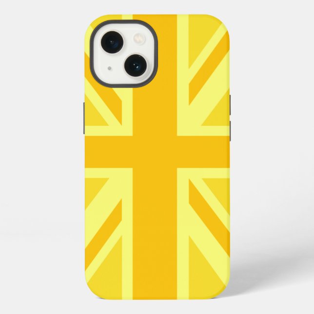 Double Yellow Union Jack iPhone Case (Back)